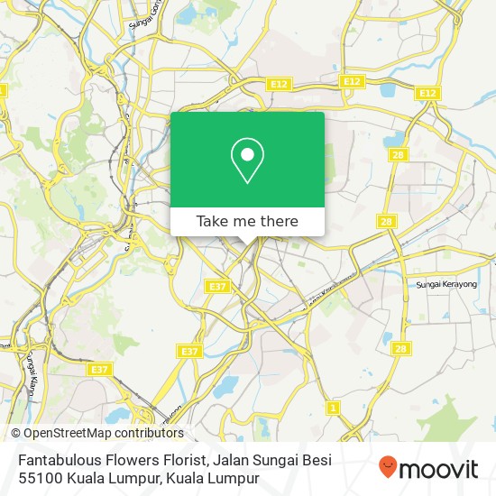 Peta Fantabulous Flowers Florist, Jalan Sungai Besi 55100 Kuala Lumpur