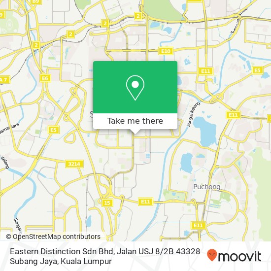 Peta Eastern Distinction Sdn Bhd, Jalan USJ 8 / 2B 43328 Subang Jaya