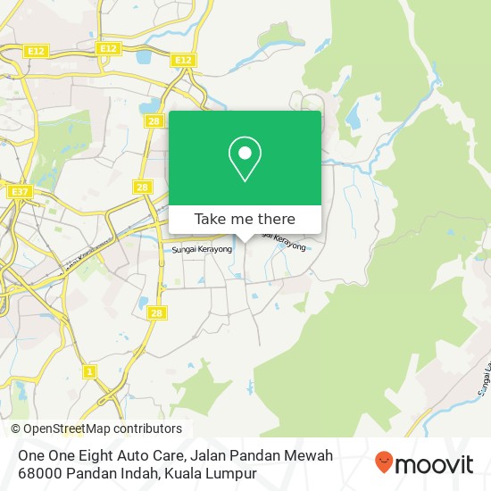 Peta One One Eight Auto Care, Jalan Pandan Mewah 68000 Pandan Indah