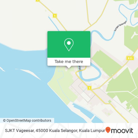 Peta SJKT Vageesar, 45000 Kuala Selangor