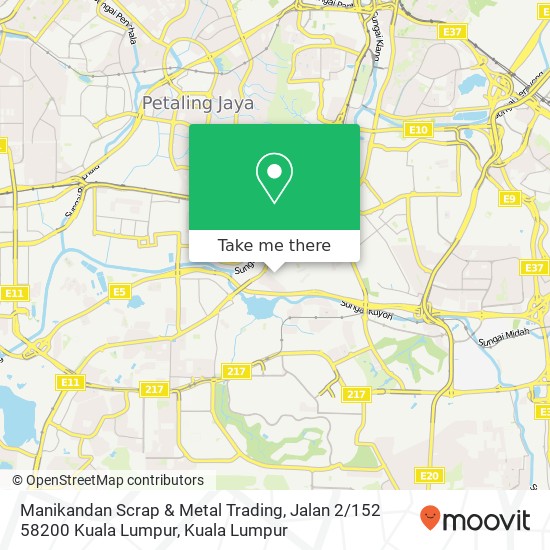 Manikandan Scrap & Metal Trading, Jalan 2 / 152 58200 Kuala Lumpur map