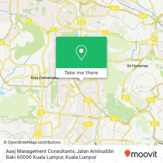 Peta Aasj Management Consultants, Jalan Aminuddin Baki 60000 Kuala Lumpur