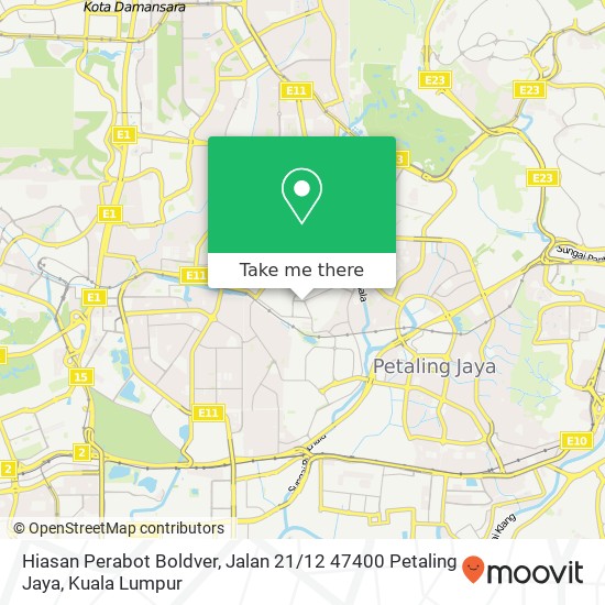Hiasan Perabot Boldver, Jalan 21 / 12 47400 Petaling Jaya map
