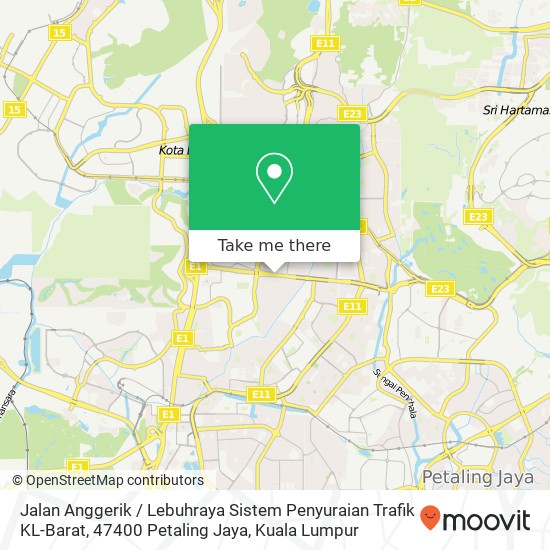 Peta Jalan Anggerik / Lebuhraya Sistem Penyuraian Trafik KL-Barat, 47400 Petaling Jaya