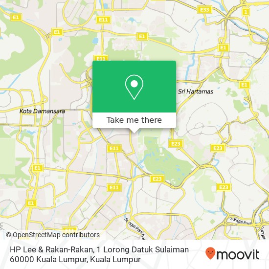 Peta HP Lee & Rakan-Rakan, 1 Lorong Datuk Sulaiman 60000 Kuala Lumpur