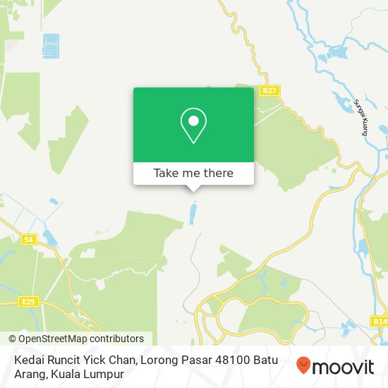 Peta Kedai Runcit Yick Chan, Lorong Pasar 48100 Batu Arang