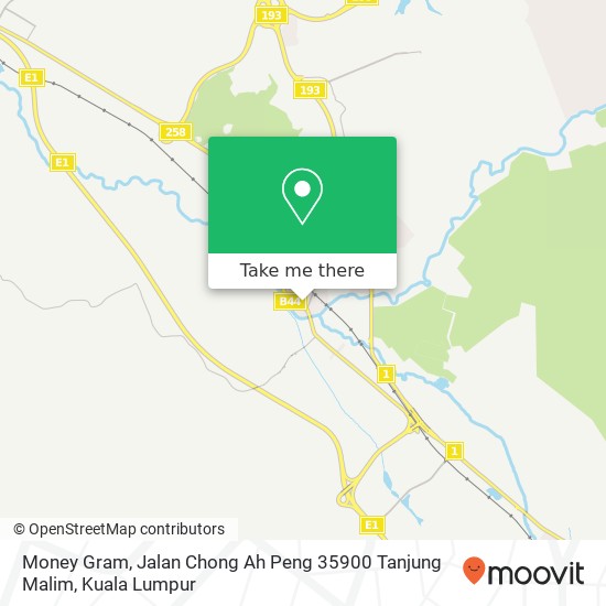 Peta Money Gram, Jalan Chong Ah Peng 35900 Tanjung Malim