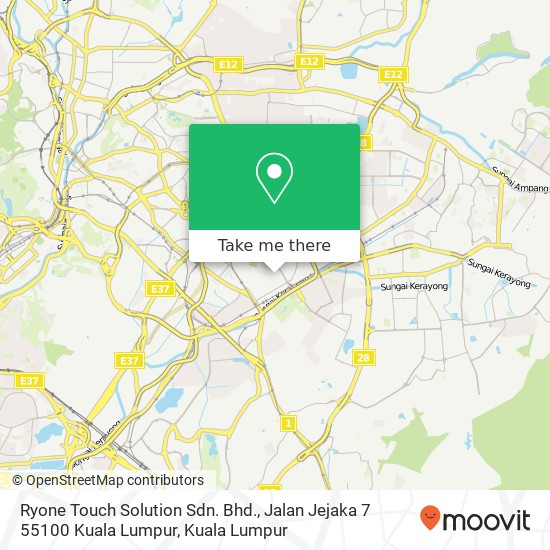 Peta Ryone Touch Solution Sdn. Bhd., Jalan Jejaka 7 55100 Kuala Lumpur