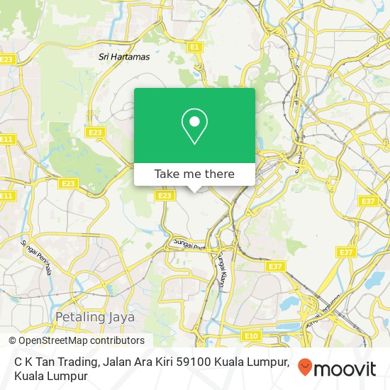 Peta C K Tan Trading, Jalan Ara Kiri 59100 Kuala Lumpur