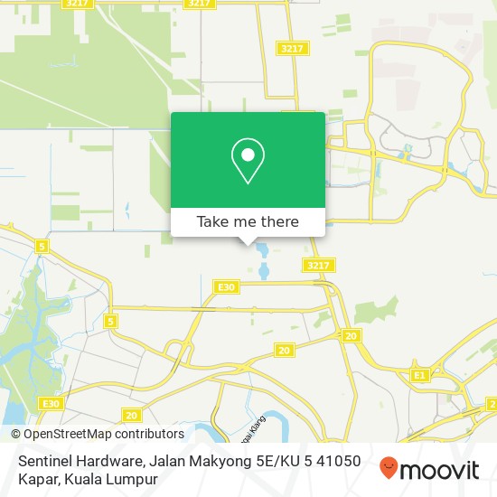 Sentinel Hardware, Jalan Makyong 5E / KU 5 41050 Kapar map