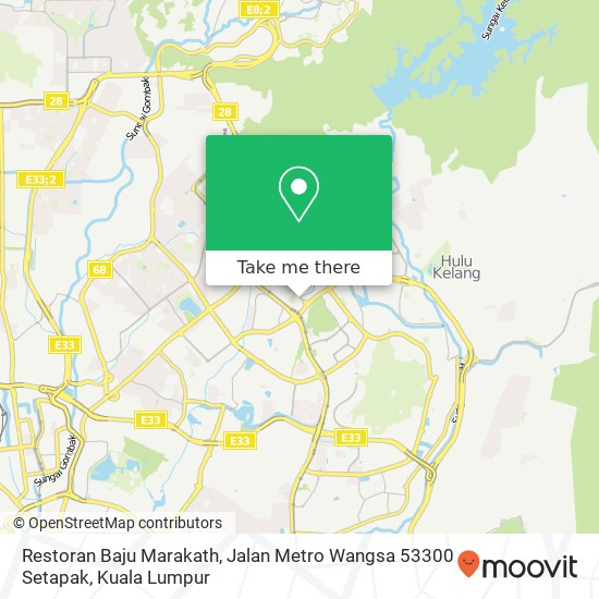 Peta Restoran Baju Marakath, Jalan Metro Wangsa 53300 Setapak
