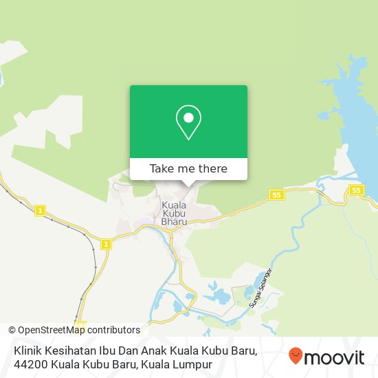 Peta Klinik Kesihatan Ibu Dan Anak Kuala Kubu Baru, 44200 Kuala Kubu Baru