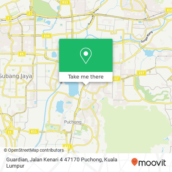 Peta Guardian, Jalan Kenari 4 47170 Puchong
