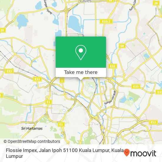 Peta Flossie Impex, Jalan Ipoh 51100 Kuala Lumpur