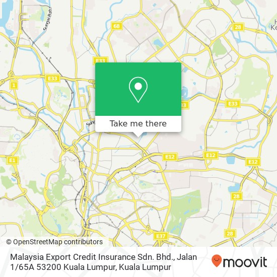 Malaysia Export Credit Insurance Sdn. Bhd., Jalan 1 / 65A 53200 Kuala Lumpur map