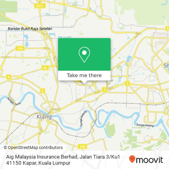 Aig Malaysia Insurance Berhad, Jalan Tiara 3 / Ku1 41150 Kapar map