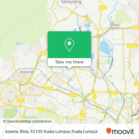 Azeeta, Bina, 52100 Kuala Lumpur map