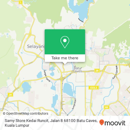 Peta Samy Store Kedai Runcit, Jalan 8 68100 Batu Caves