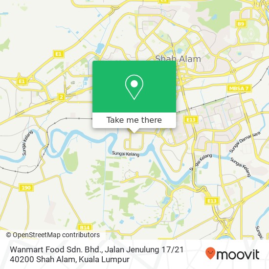 Wanmart Food Sdn. Bhd., Jalan Jenulung 17 / 21 40200 Shah Alam map