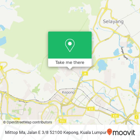 Peta Mittop Ma, Jalan E 3 / 8 52100 Kepong