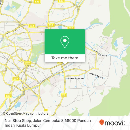 Peta Nail Stop Shop, Jalan Cempaka 8 68000 Pandan Indah