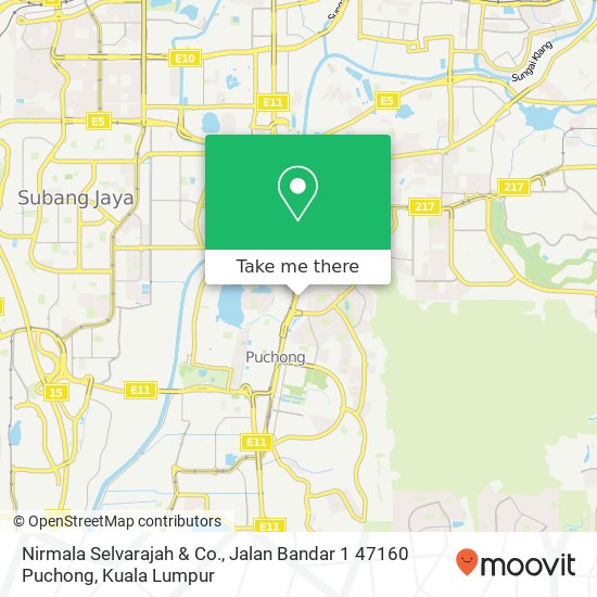 Peta Nirmala Selvarajah & Co., Jalan Bandar 1 47160 Puchong
