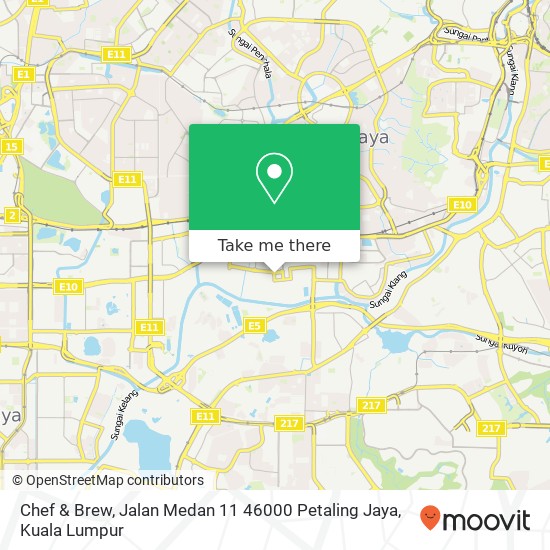 Peta Chef & Brew, Jalan Medan 11 46000 Petaling Jaya