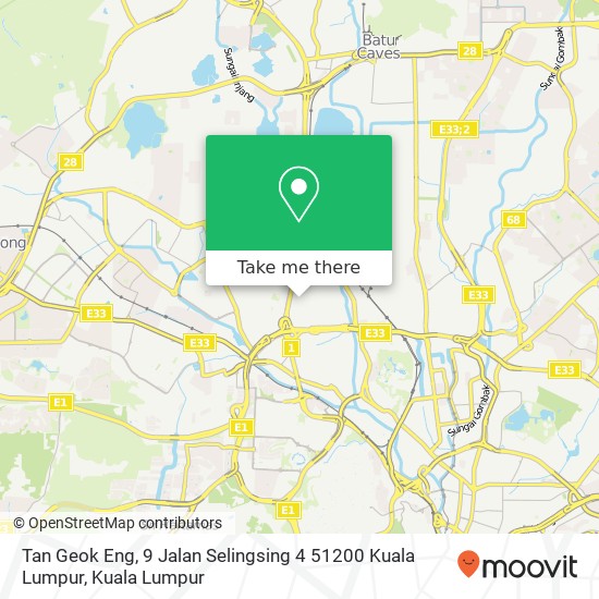 Peta Tan Geok Eng, 9 Jalan Selingsing 4 51200 Kuala Lumpur