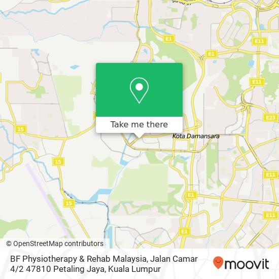 BF Physiotherapy & Rehab Malaysia, Jalan Camar 4 / 2 47810 Petaling Jaya map