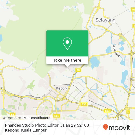 Peta Phandes Studio Photo Editor, Jalan 29 52100 Kepong