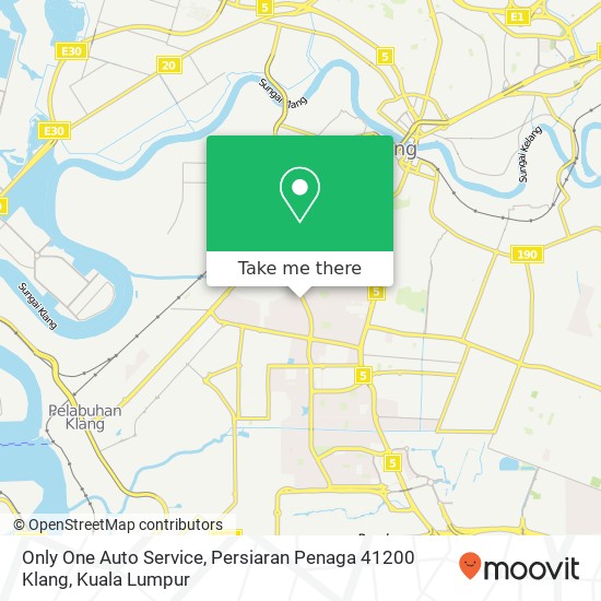 Peta Only One Auto Service, Persiaran Penaga 41200 Klang