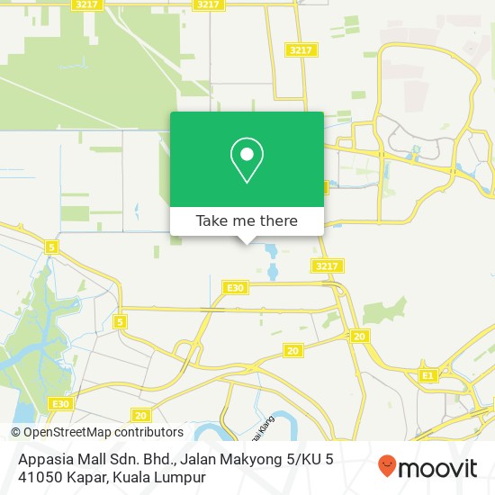 Appasia Mall Sdn. Bhd., Jalan Makyong 5 / KU 5 41050 Kapar map