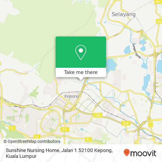 Sunshine Nursing Home, Jalan 1 52100 Kepong map