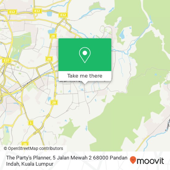 Peta The Party's Planner, 5 Jalan Mewah 2 68000 Pandan Indah