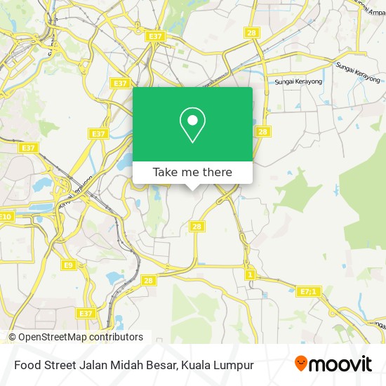 Peta Food Street Jalan Midah Besar