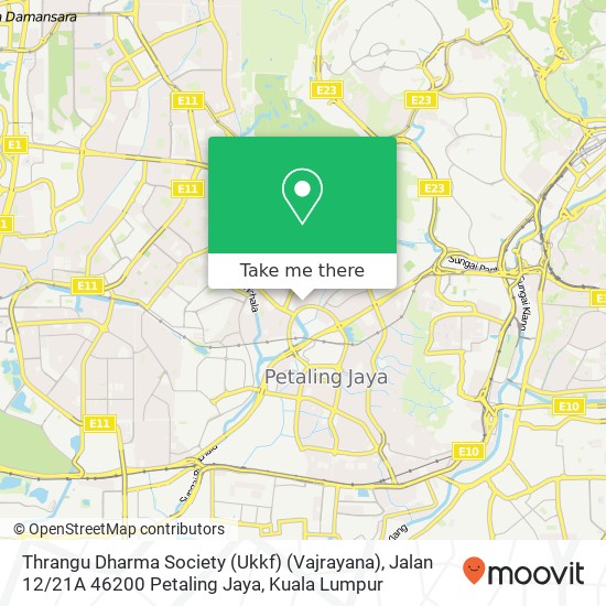 Thrangu Dharma Society (Ukkf) (Vajrayana), Jalan 12 / 21A 46200 Petaling Jaya map