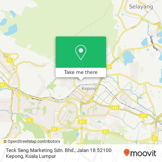 Teck Seng Marketing Sdn. Bhd., Jalan 18 52100 Kepong map