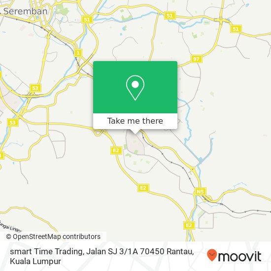 Peta smart Time Trading, Jalan SJ 3 / 1A 70450 Rantau