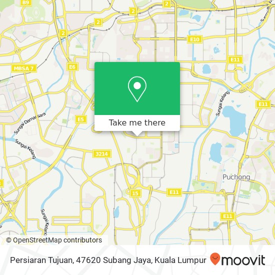 Peta Persiaran Tujuan, 47620 Subang Jaya