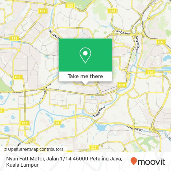 Peta Nyan Fatt Motor, Jalan 1 / 14 46000 Petaling Jaya