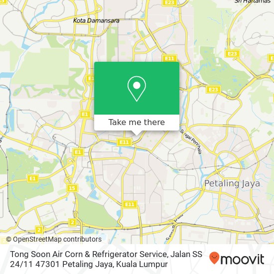 Tong Soon Air Corn & Refrigerator Service, Jalan SS 24 / 11 47301 Petaling Jaya map