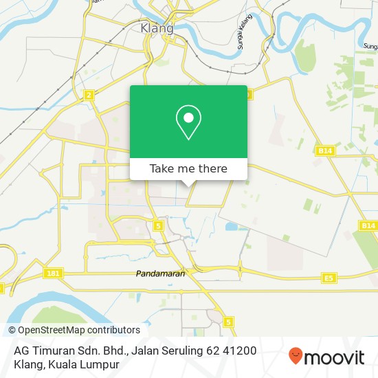 AG Timuran Sdn. Bhd., Jalan Seruling 62 41200 Klang map