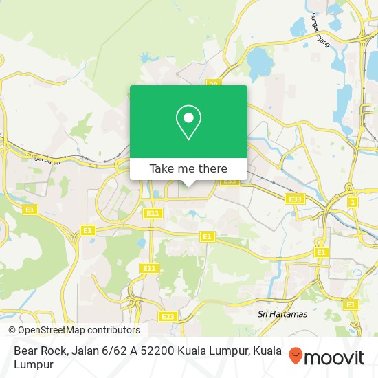 Bear Rock, Jalan 6 / 62 A 52200 Kuala Lumpur map