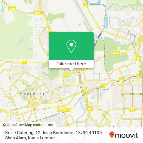 Kuzie Catering, 12 Jalan Badminton 13 / 39 40100 Shah Alam map