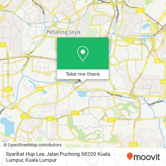 Syarikat Hup Lee, Jalan Puchong 58200 Kuala Lumpur map