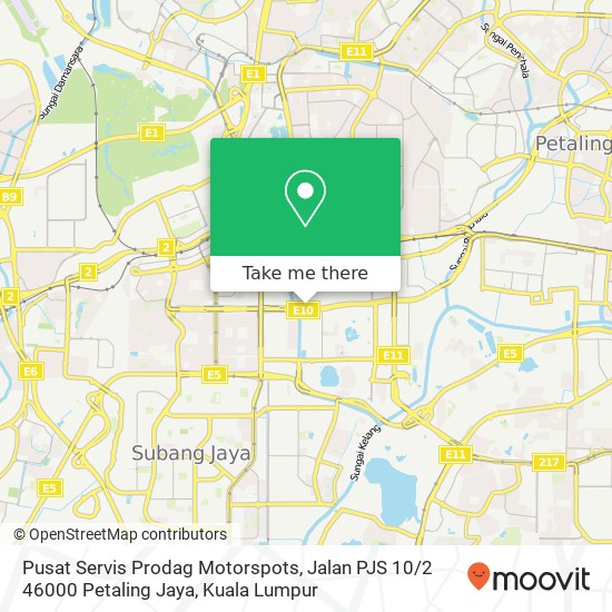 Pusat Servis Prodag Motorspots, Jalan PJS 10 / 2 46000 Petaling Jaya map