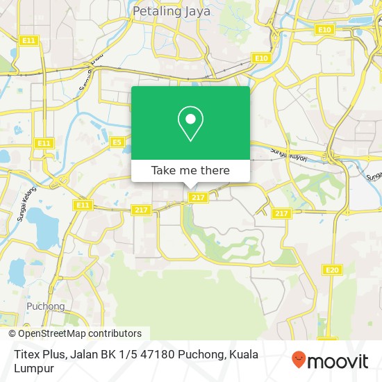 Titex Plus, Jalan BK 1 / 5 47180 Puchong map