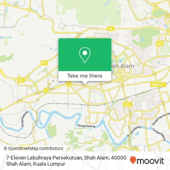 Peta 7-Eleven Lebuhraya Persekutuan, Shah Alam, 40000 Shah Alam