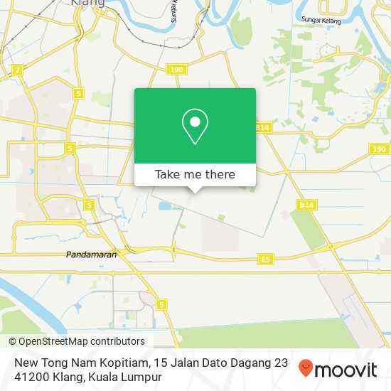 Peta New Tong Nam Kopitiam, 15 Jalan Dato Dagang 23 41200 Klang