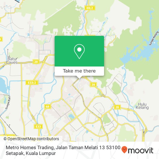 Metro Homes Trading, Jalan Taman Melati 13 53100 Setapak map